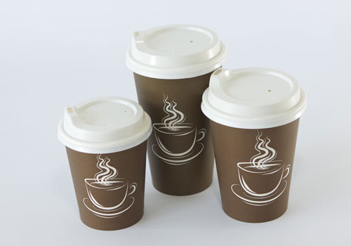 16oz Single Wall Coffee Cups - Brown Image