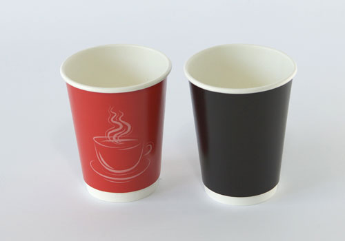 12oz Double Wall Coffee Cups - Red Image